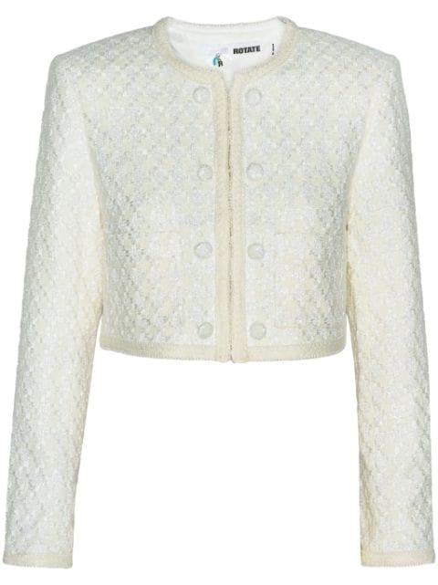 structured bouclé cropped jacket by ROTATE BIRGER CHRISTENSEN