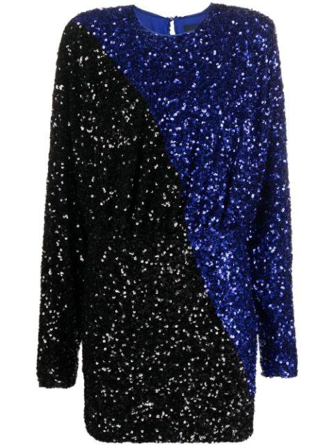 two-tone sequin minidress by ROTATE BIRGER CHRISTENSEN