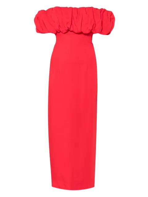 Bardot-neckline midi dress by ROWEN ROSE