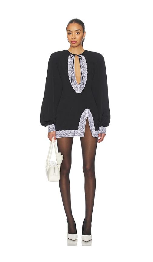 Rowen Rose Abito Dress in Black,White by ROWEN ROSE