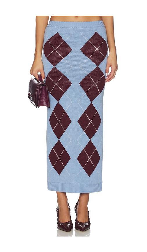 Rowen Rose Knit Bodycon Skirt in Baby Blue by ROWEN ROSE