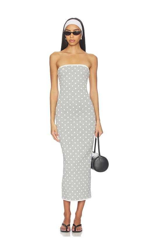 Rowen Rose Polka Dots Bustier Dress in Light Grey by ROWEN ROSE