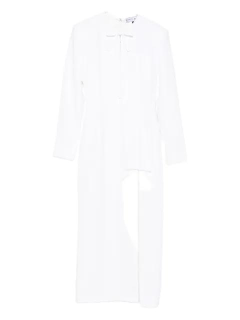 bow-detail side-slit maxi dress by ROWEN ROSE