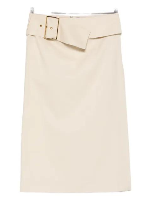 buckle midi skirt by ROWEN ROSE