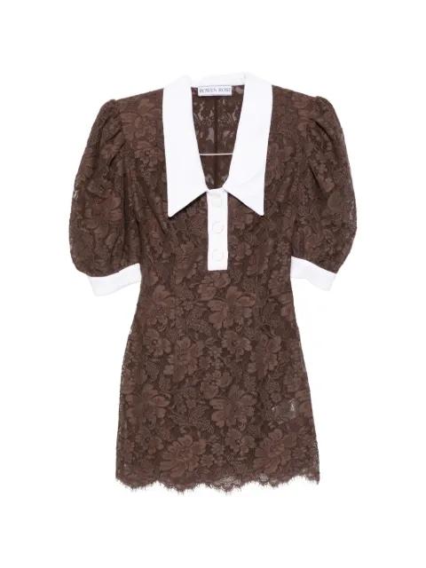 floral-lace mini dress by ROWEN ROSE