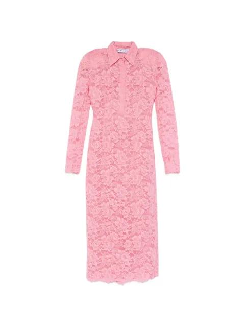 floral-lace polo-collar dress by ROWEN ROSE