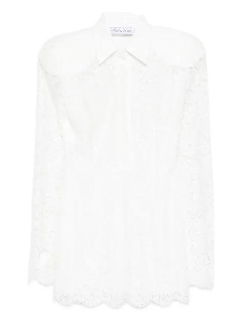 long-sleeve lace mini dress by ROWEN ROSE