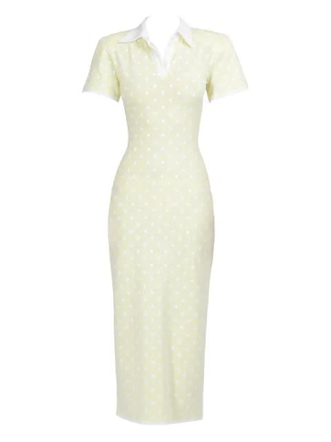 polka-dot jersey midi dress by ROWEN ROSE