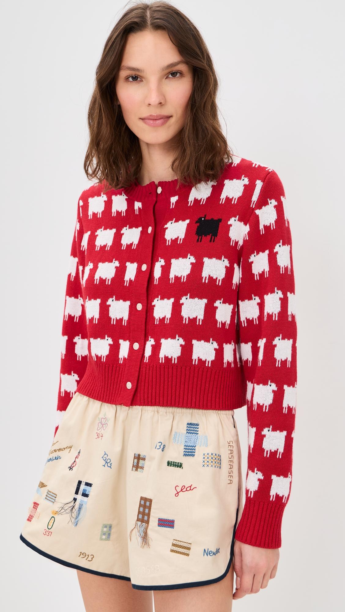 Cropped Sheep Cardigan by ROWING BLAZERS