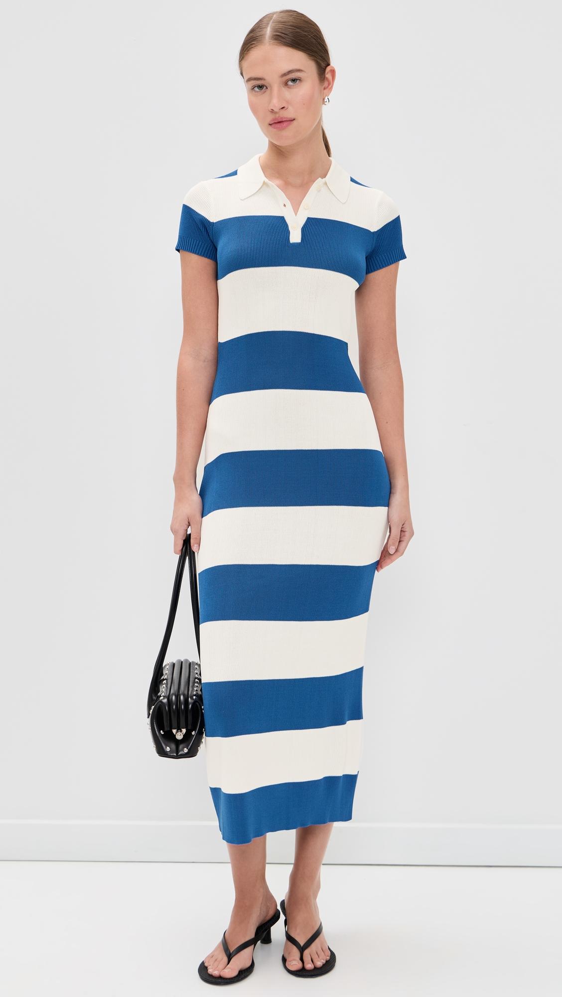 Striped Polo Maxi Dress by ROWING BLAZERS