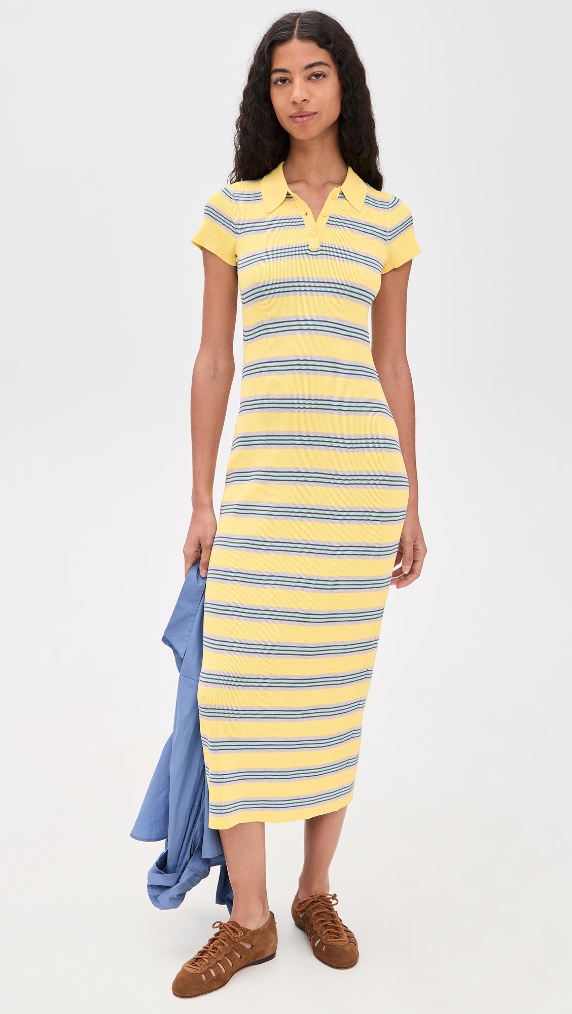 Women's Striped Polo Maxi Dress by ROWING BLAZERS