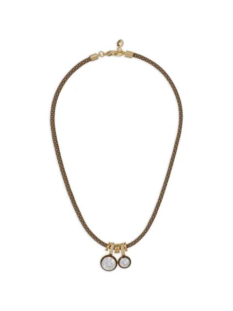 Cubic Double Drop cord necklace by ROXANNE ASSOULIN