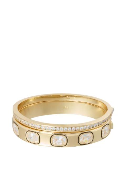 Cubic hinged bracelets (set of two) by ROXANNE ASSOULIN