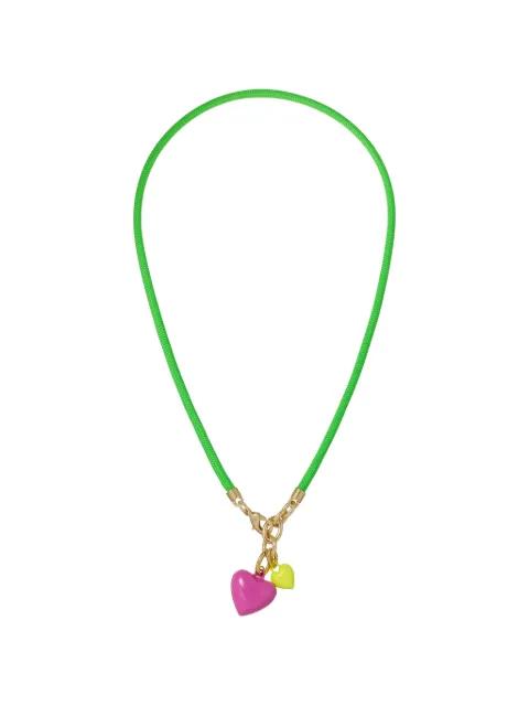 Happy Cord Mini Double Heart necklace by ROXANNE ASSOULIN