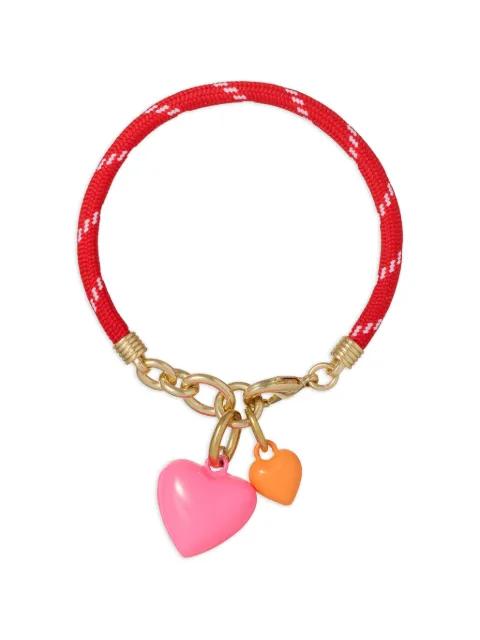Happy Cord double-heart pendant bracelet by ROXANNE ASSOULIN