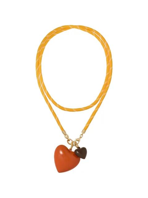 Happy Cord double-heart pendant necklace by ROXANNE ASSOULIN