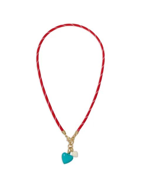Happy Cord double-heart pendant necklace by ROXANNE ASSOULIN