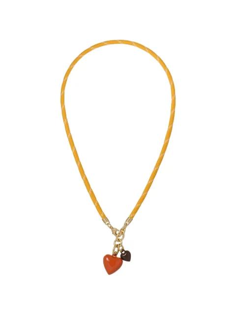 Happy Cord double-heart pendant necklace by ROXANNE ASSOULIN