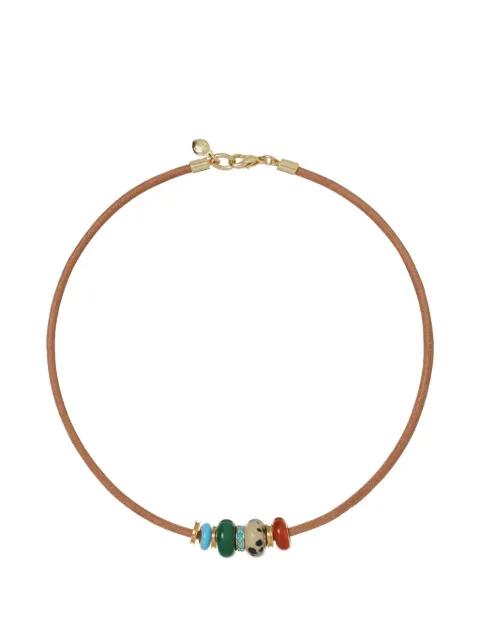 Leather Stone Slider necklace by ROXANNE ASSOULIN