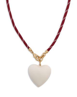 Long Happy Cord Heart Pendant Necklace by ROXANNE ASSOULIN