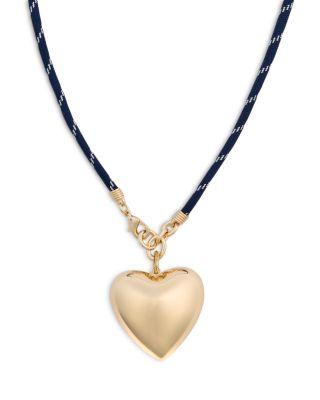 Long Happy Cord Heart Pendant Necklace by ROXANNE ASSOULIN