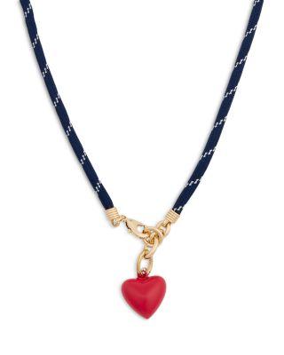 Long Happy Cord Mini Heart Pendant Necklace by ROXANNE ASSOULIN