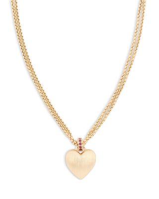 Mini Florentine Heart Pendant Necklace by ROXANNE ASSOULIN