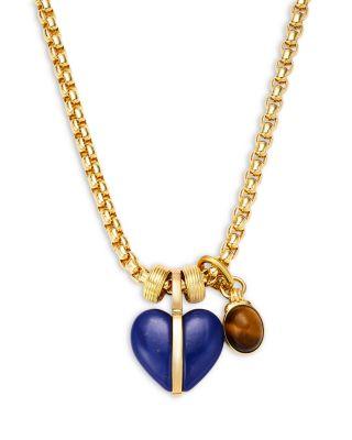 Mini Stone Heart Charm Pendant Necklace by ROXANNE ASSOULIN