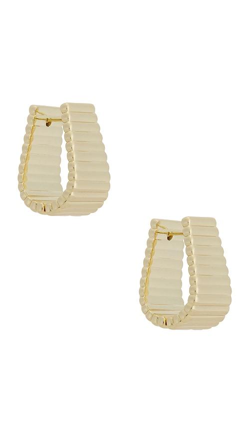Roxanne Assoulin Ribbed Earrings in Metallic Gold by ROXANNE ASSOULIN