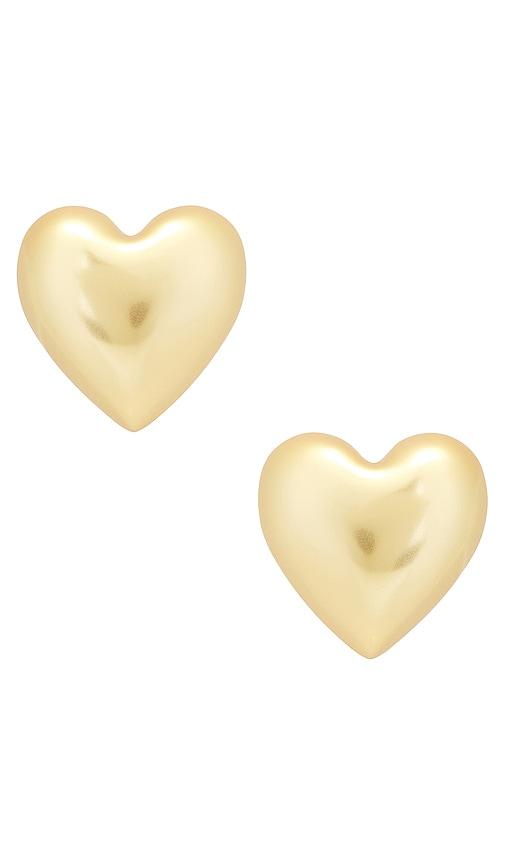 Roxanne Assoulin The Puffy Heart Stud Earrings in Metallic Gold by ROXANNE ASSOULIN