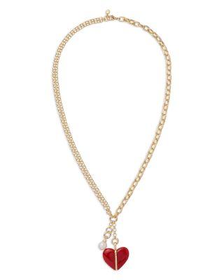 The Big Stone Heart Charm Pendant Necklace by ROXANNE ASSOULIN