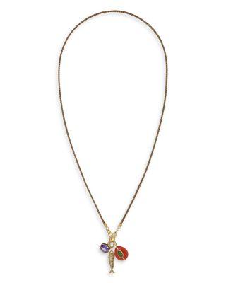 The Cubic Triple Charm Cord Pendant Necklace by ROXANNE ASSOULIN