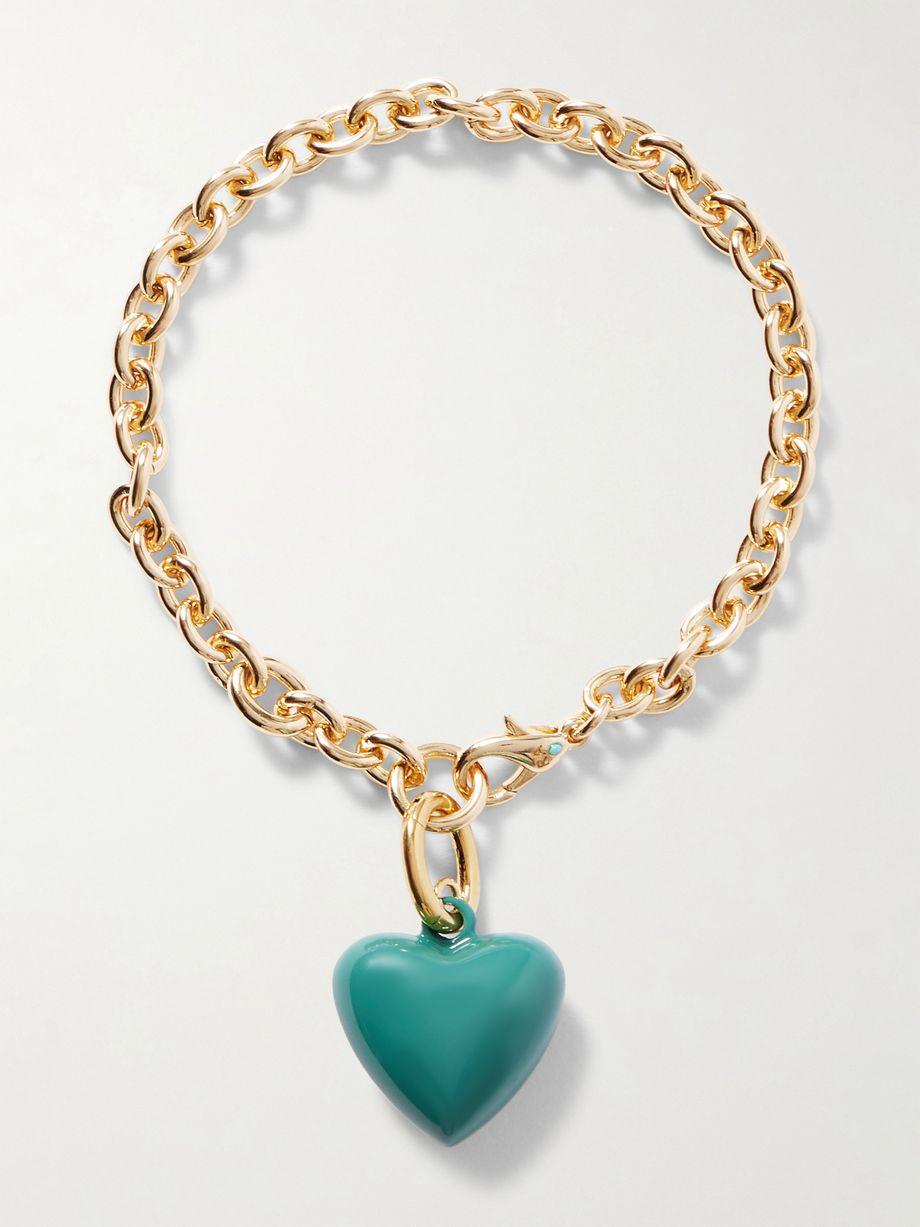 The Mini Puffy Heart gold-tone and enamel bracelet by ROXANNE ASSOULIN