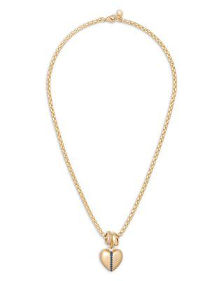 The Sapphire Stripe Mini Heart Pendant Necklace by ROXANNE ASSOULIN