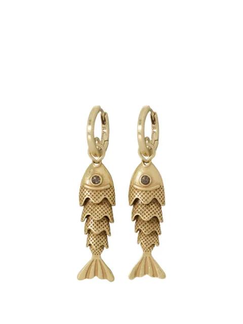 fish-pendant drop earrings by ROXANNE ASSOULIN