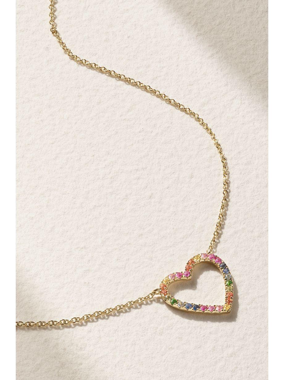 14-karat gold sapphire necklace by ROXANNE FIRST