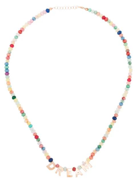 9kt rose gold jade letter charm necklace by ROXANNE FIRST
