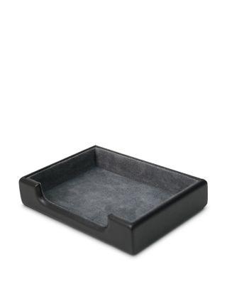 Leather Desktop Note Tray by ROYCE NEW YORK