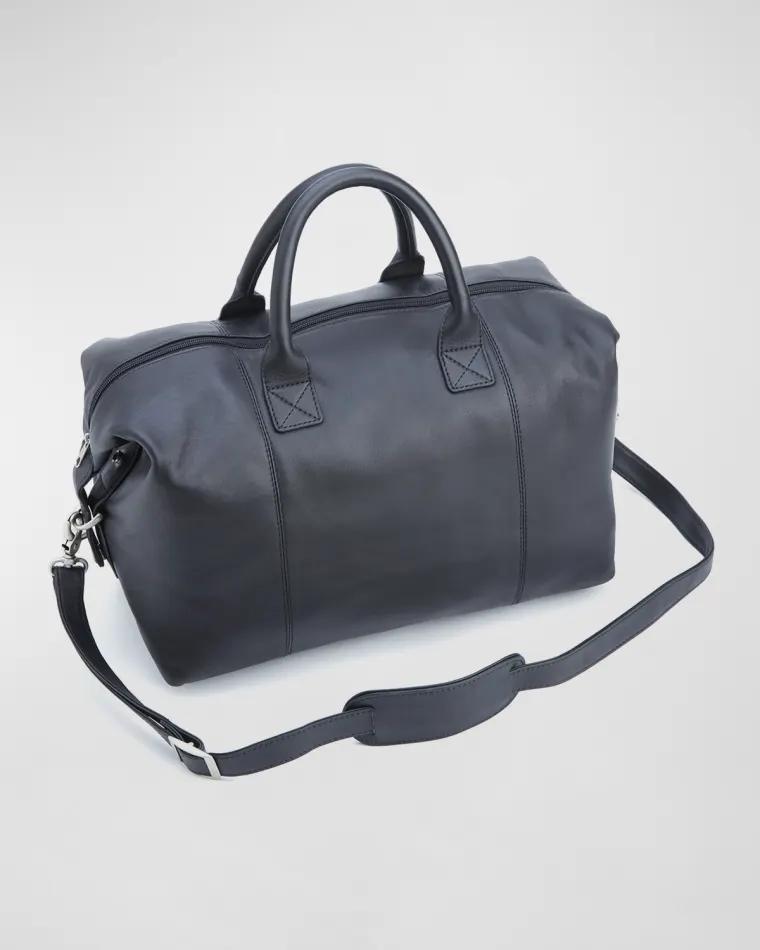 Monogrammed Leather Overnight Duffel Bag by ROYCE NEW YORK