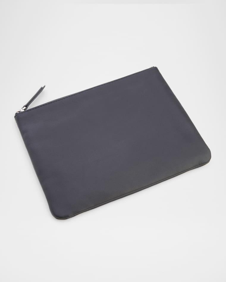 Monogrammed Leather Zuppered Travel Organizer Pouch by ROYCE NEW YORK
