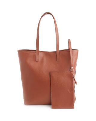 Pebble Grain Leather Tall Tote by ROYCE NEW YORK