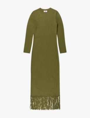 Appliquéd Knitted Midi Dress by RO&ZO