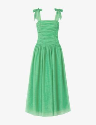 Aria Ruched-Front Tulle Maxi Dress by RO&ZO
