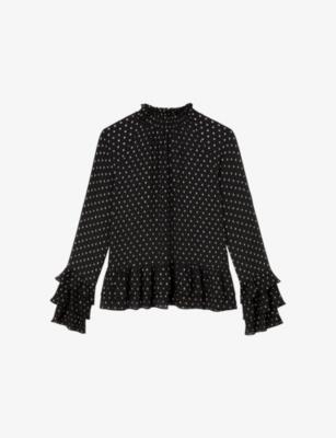 Collared Frill-Sleeve Woven Blouse by RO&ZO
