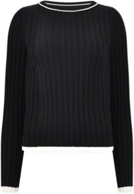 Contrast-stripe wide-rib knitted top by RO&ZO