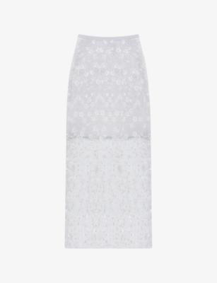 Floral Sequin and Bead-Embellished Maxi Skirt by RO&ZO Floral Sequin and Bead-Embellished Maxi Skirt by RO&ZO