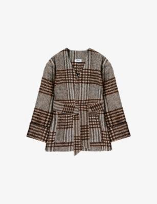 Heritage-Check Belted Wool-Blend Jacket by RO&ZO