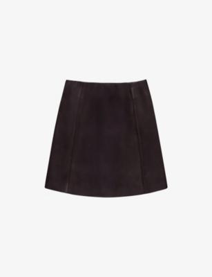 High-Rise Leather Mini Skirt by RO&ZO