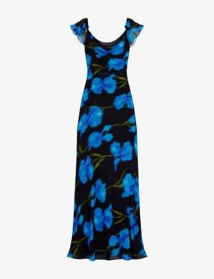 Imola Floral-Print Cowl-Neck Woven Maxi Dress by RO&ZO