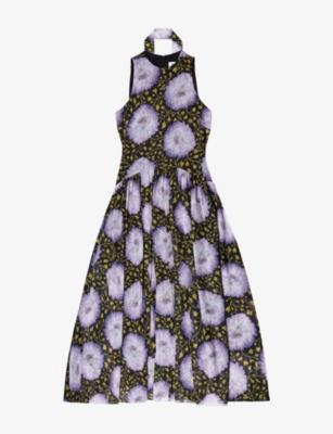 Iris Scarf-Detail Chiffon Maxi Dress by RO&ZO